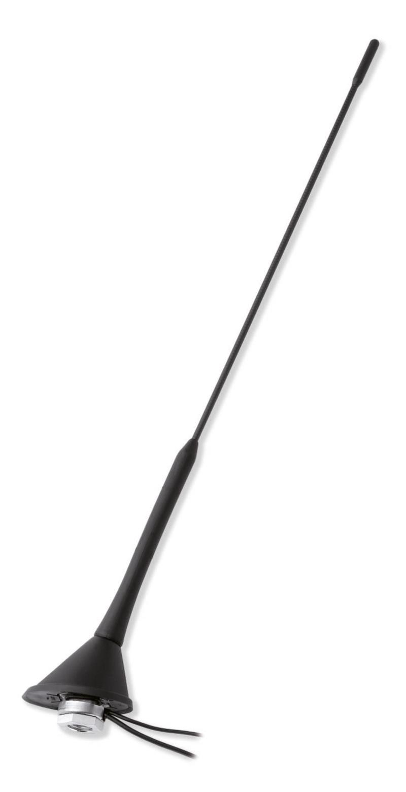 ACV 15-7677918 Antenne de toit universelle AM / FM / 60 ° tige inclinaison