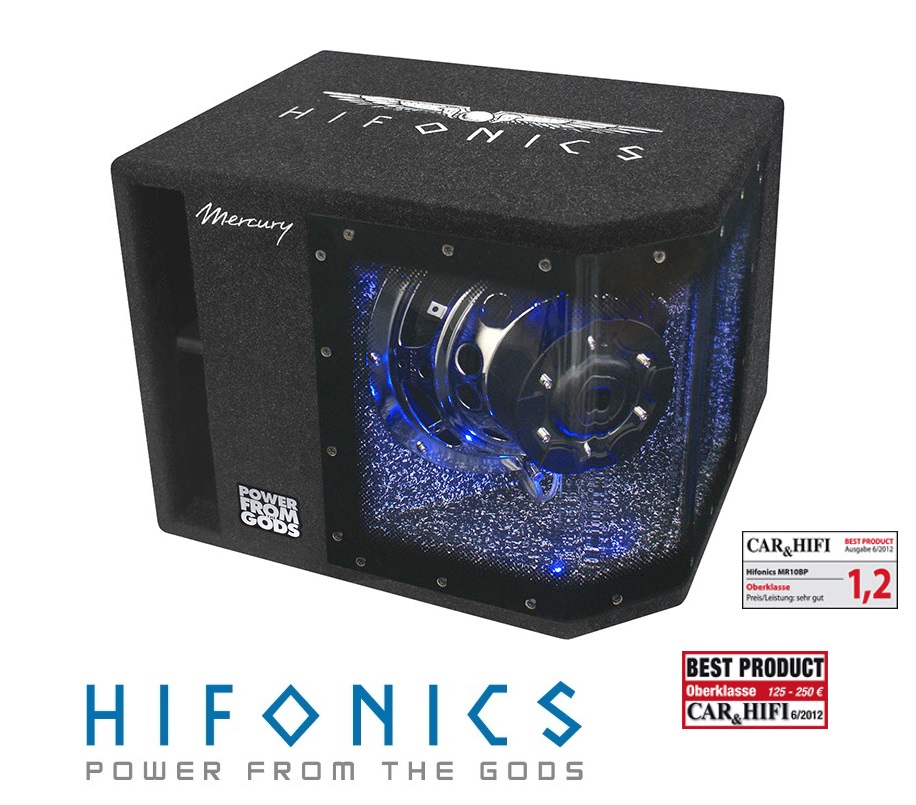 HIFONICS MR10BP 25 cm (10") Single Bandpass Subwoofer Box mit Plexiglas 800 Watt