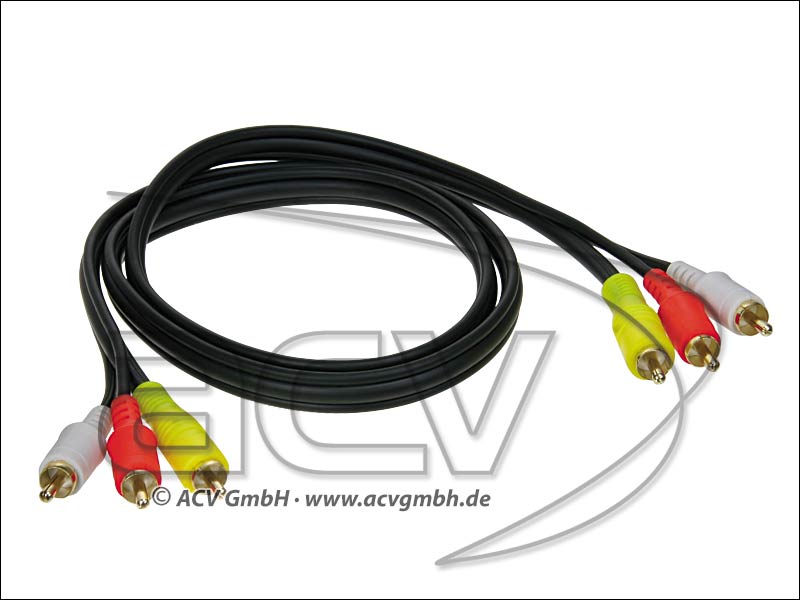 ACV 2303dlv100 A / V Cable 1m 3 connectors red-white-yellow 