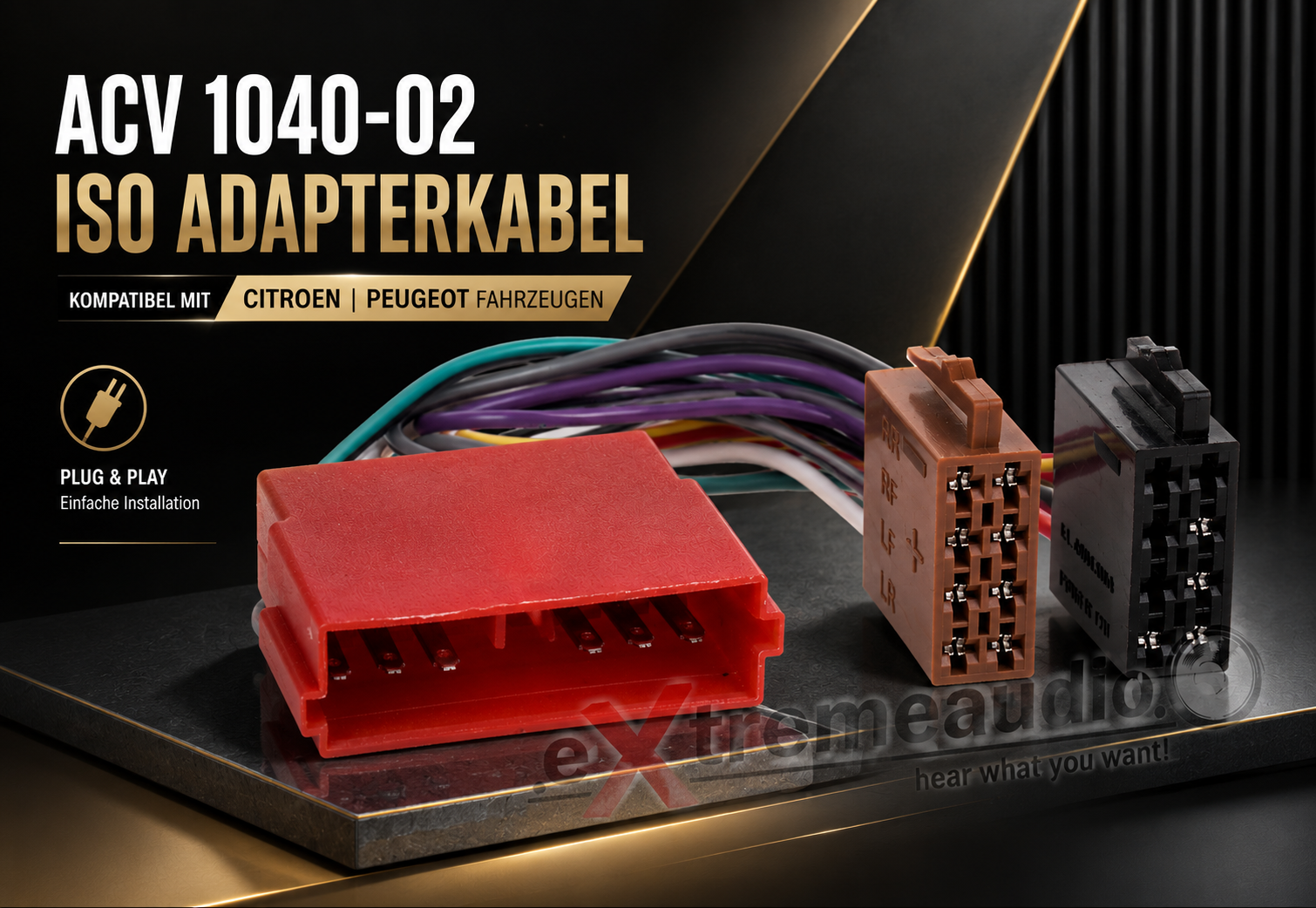 ACV 1040-02 câble Radio Citroen / Peugeot 