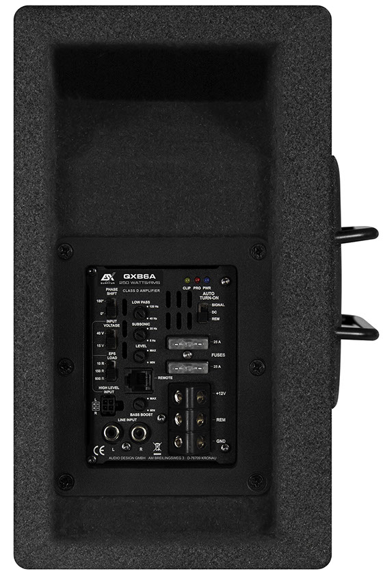 ESX QXB6A Aktiv Subwoofer System 16,5 cm (6.5") Bassreflex 500 Watt mit Basspegel-Kabelfernbedienung