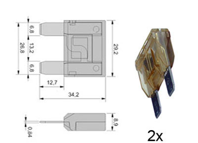 RTA 154.206-0 Fusible à lame Maxi, 80A transparente