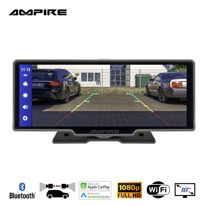 Ampire CPM101 Smartphone-Monitor 25.4cm (10'') mit AHD Dual-Dashcam und RFK-Funktion