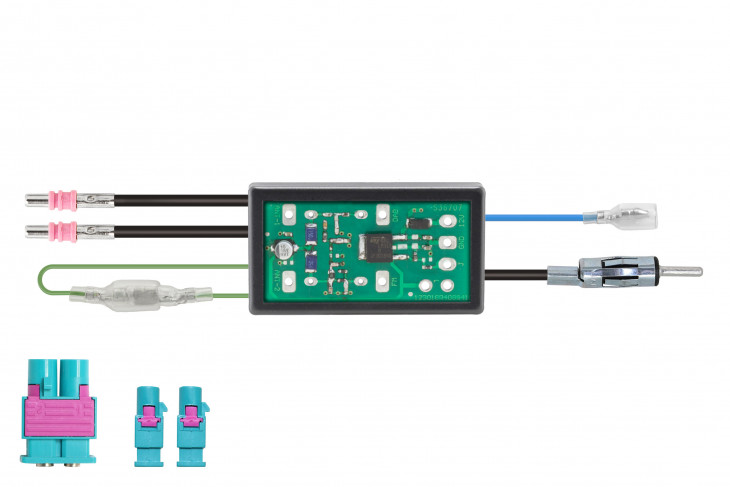 RTA 203.085-0 Antennendiversity + 8,5V oder 12V Phantomeinspeisung für Fahrzeuge mit 2 FM Antennen kompatibel mit Audi, Seat, Skoda, VW, Volkswagen