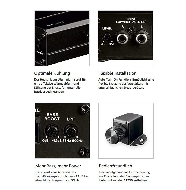 AXTON A1250 kompakter digitaler Mono 1 Kanal Verstärker Mini Amplifier