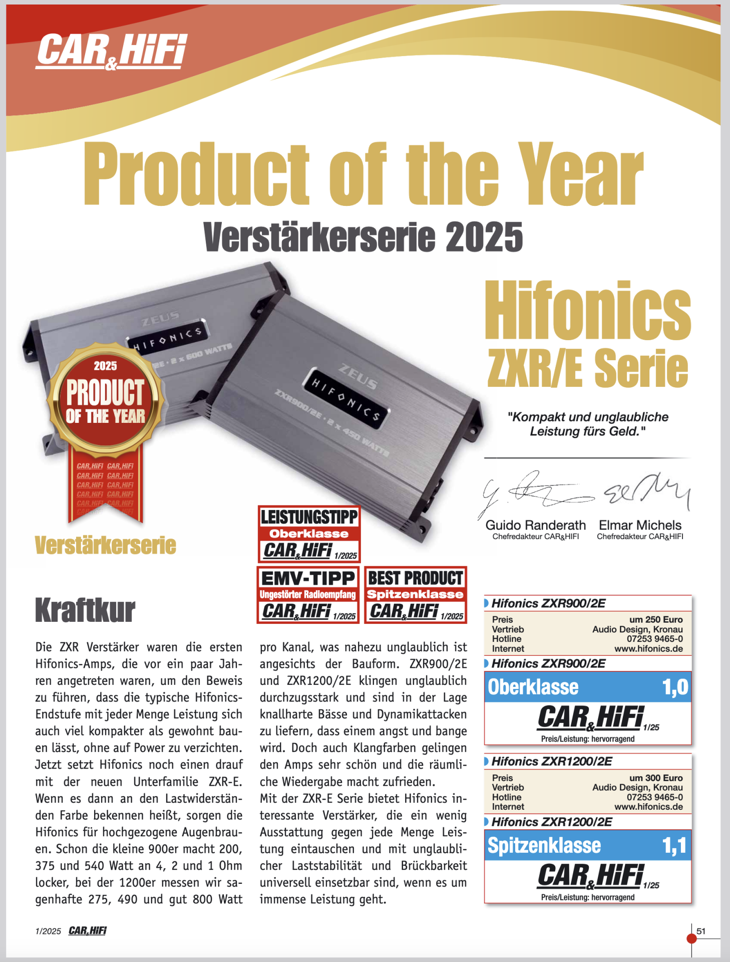 Hifonics ZXR1200/2E Class D Digital 2-Kanal Verstärker 1200 Watt/RMS ...